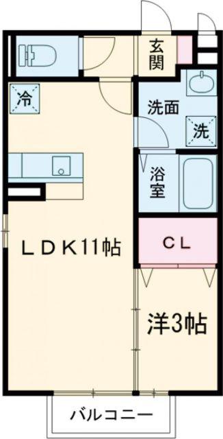 シャ・ノワール(1LDK/2階)の間取り写真