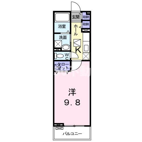 LA VIDA(1K/1階)の間取り写真