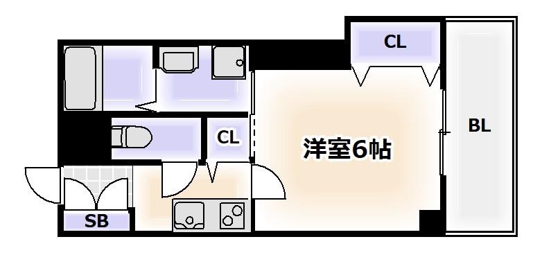 SEファーストII(1K/7階)の間取り写真