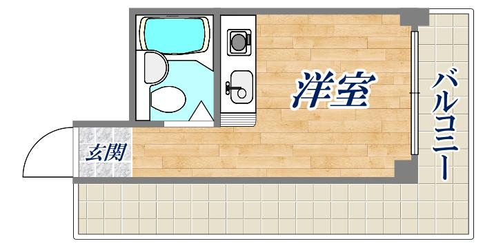 シャトー北野(ワンルーム/7階)の間取り写真