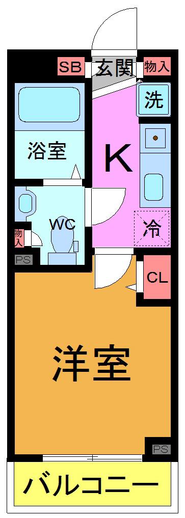 グランカーサ市川国府台(1K/11階)の間取り写真
