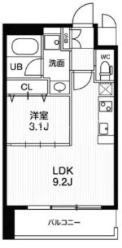 アーバンフラッツ西中島(1LDK/4階)の間取り写真