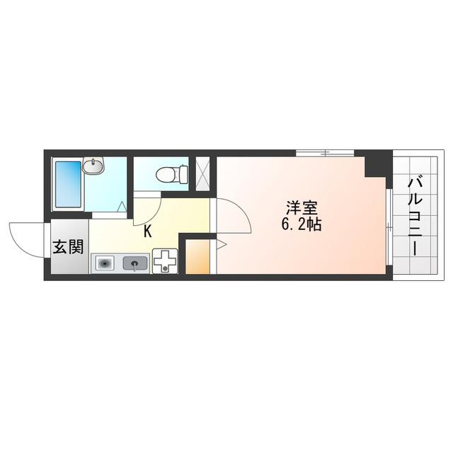 メゾンサンワ西長堀(1K/3階)の間取り写真