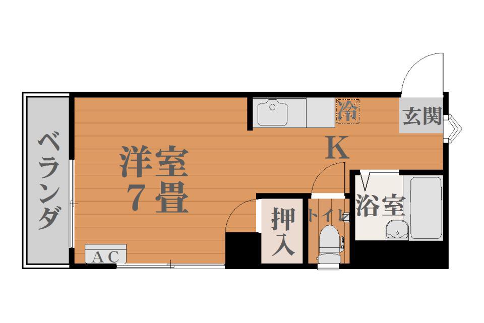 サンライズBLD(ワンルーム/4階)の間取り写真