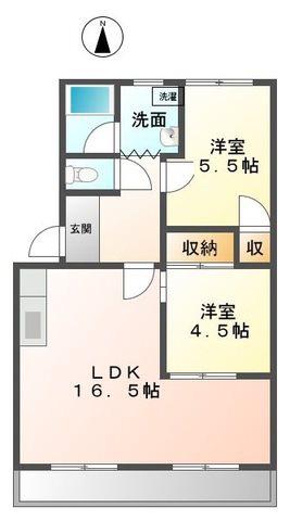 クリスタルパレス(2LDK/4階)の間取り写真