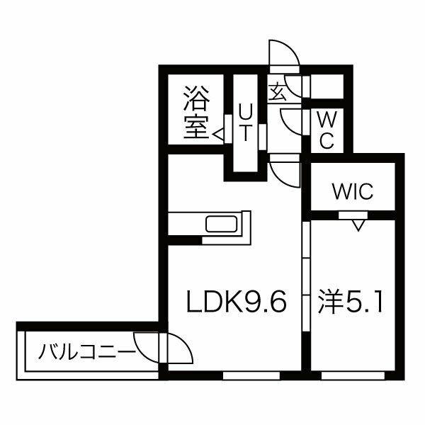 レジデンス北18条(1LDK/4階)の間取り写真