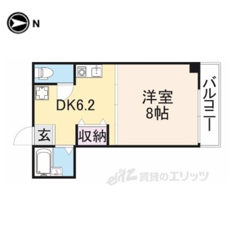ファミール神宮前(1DK/6階)の間取り写真