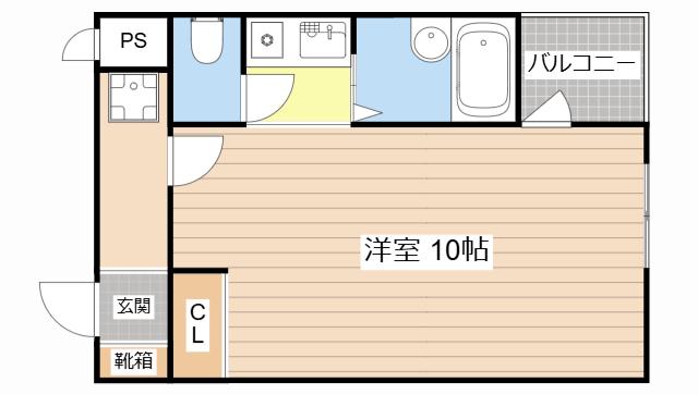 マリーブ1843(ワンルーム/3階)の間取り写真