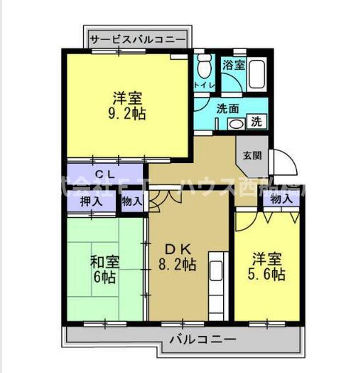 第3森田マンション(3DK/3階)の間取り写真