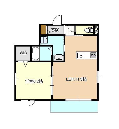 HEBEL MAISON VERVEINE(1LDK/3階)の間取り写真