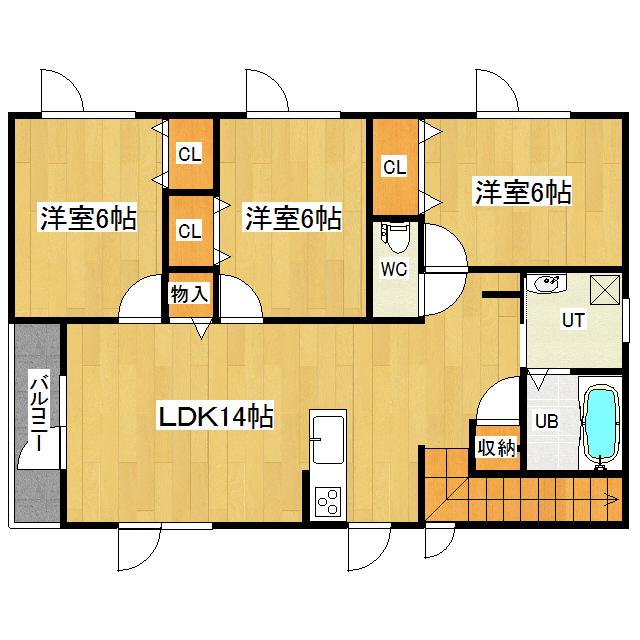 KS V(3LDK/2階)の間取り写真