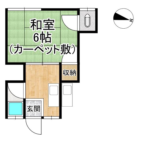 グランプリ山科(1K/2階)の間取り写真