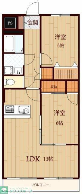 CIELO・GARDEN II(2LDK/1階)の間取り写真