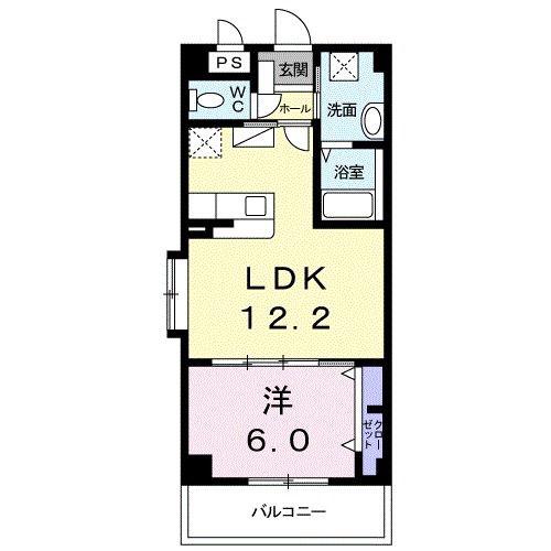 フレスクーラテルヤ.K(1LDK/2階)の間取り写真