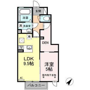 ゼームリング(1LDK/1階)の間取り写真