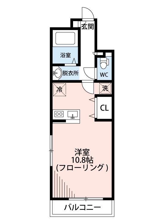 レスペディーザ(ワンルーム/1階)の間取り写真