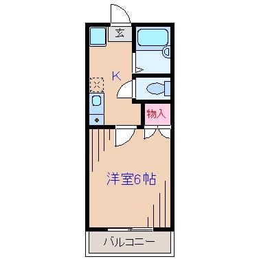 トーヤI(1K/1階)の間取り写真