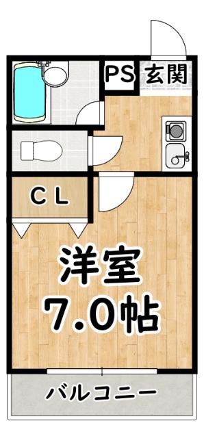 ウエストドリーム(1K/5階)の間取り写真