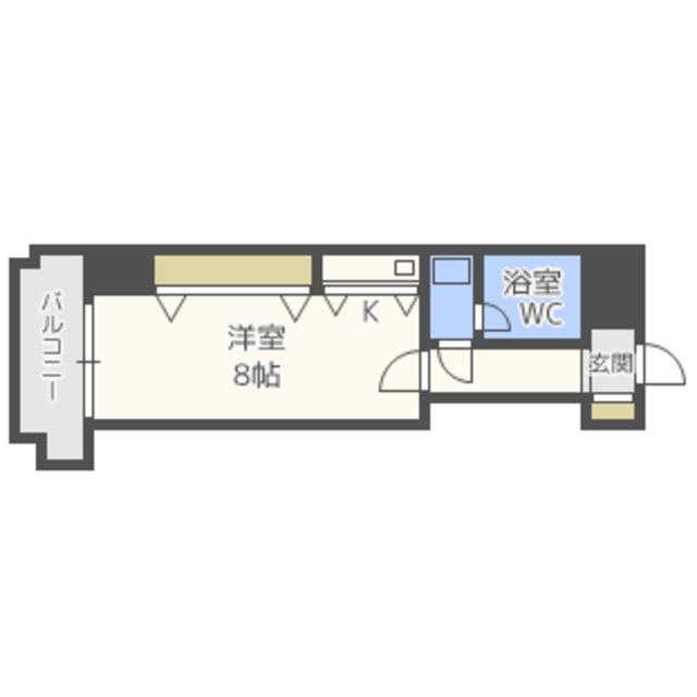 Kステーション大橋(ワンルーム/4階)の間取り写真