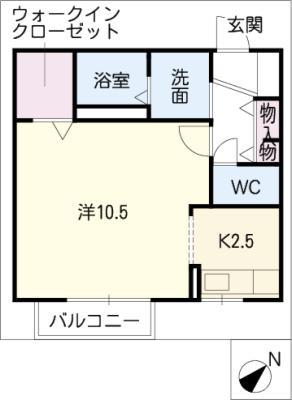 マルシェ前後(1K/1階)の間取り写真