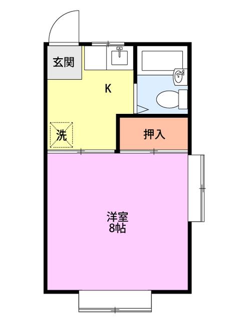 ファーストハイツB(1K/1階)の間取り写真