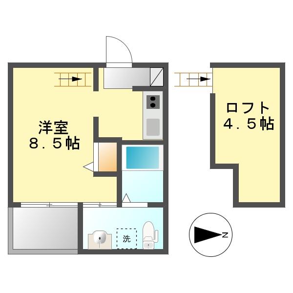 ジュネス堀越(ワンルーム/1階)の間取り写真