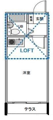 PISO大井(ワンルーム/1階)の間取り写真