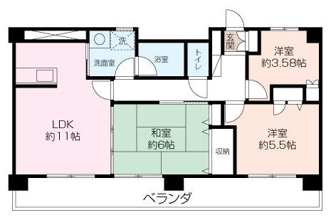 エステージ金沢文庫(3LDK/4階)の間取り写真
