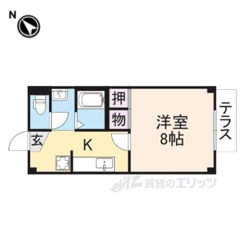 KATSUHEIGHTS 参番館(1K/1階)の間取り写真