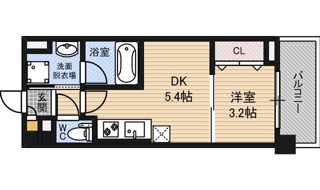 LA CASA京橋(1DK/4階)の間取り写真
