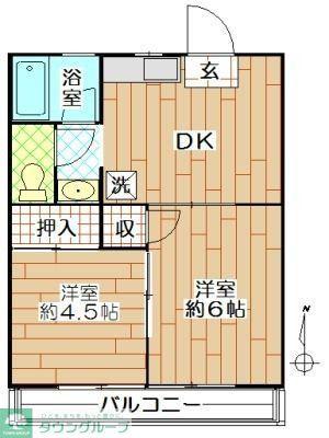 花園グリーンハイツ(2DK/1階)の間取り写真