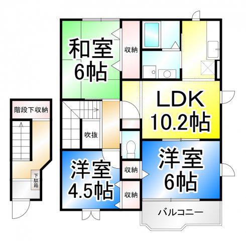 クレストールI(3LDK/2階)の間取り写真