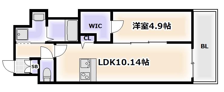 ALIVIS桜川(1LDK/2階)の間取り写真