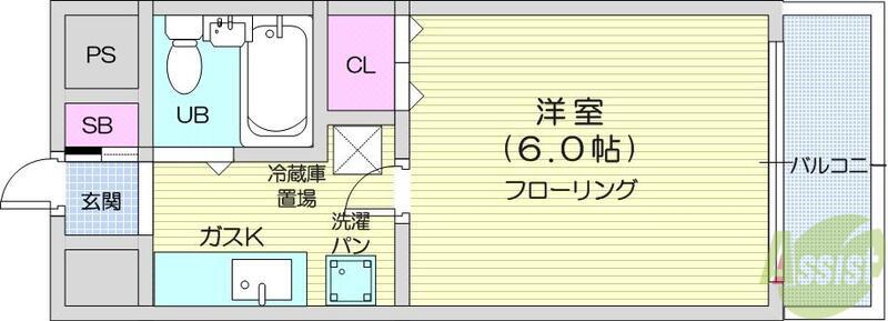 大町Sビル(1K/3階)の間取り写真