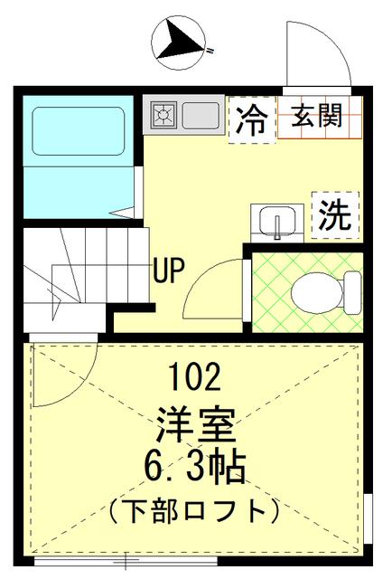グランドゥール横浜(1K/1階)の間取り写真