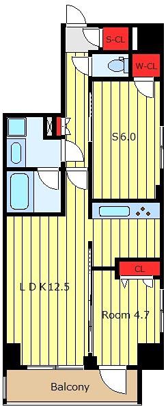 ランドステージ日暮里(1SLDK/9階)の間取り写真