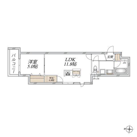 THE BAY LUXE CBY(1LDK/4階)の間取り写真