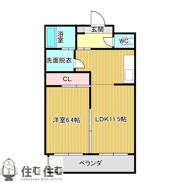 アンジェロ(1LDK/3階)の間取り写真