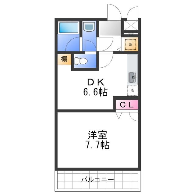 フジパレス式内町III番館(1DK/2階)の間取り写真