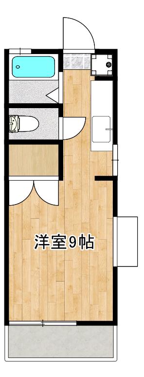 ルクール2(ワンルーム/2階)の間取り写真