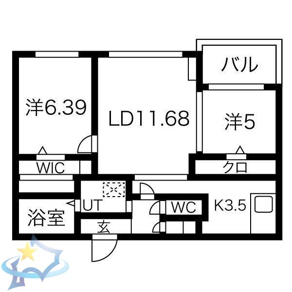 C-SELECTION.STELLA1(2LDK/5階)の間取り写真