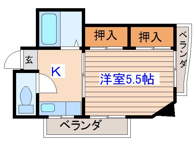 第2佐藤ビル(1K/4階)の間取り写真