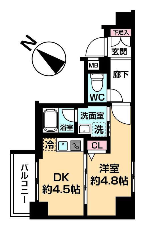 ラヴェニール町田(1DK/5階)の間取り写真