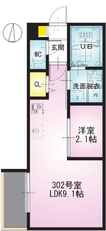 レガリスト アダージョ(1LDK/3階)の間取り写真