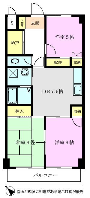 アビタシオン浅川(3DK/3階)の間取り写真