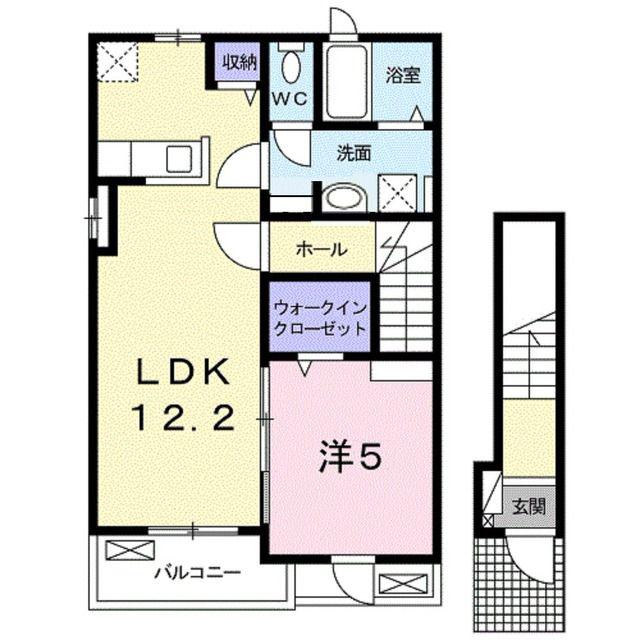 カーサ アリエッタ C(1LDK/2階)の間取り写真