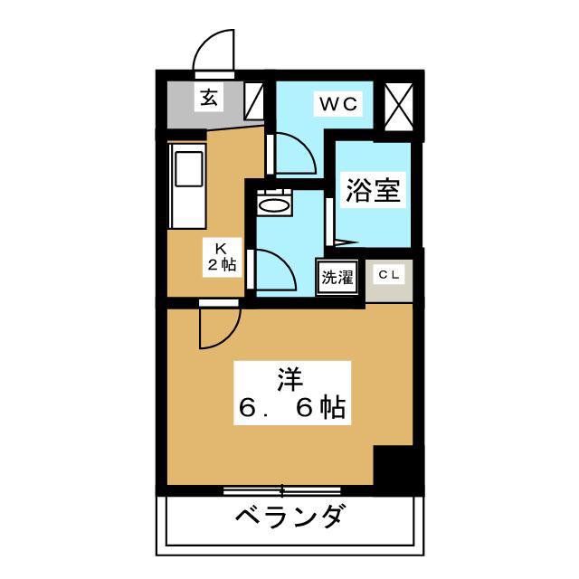LA・PLAGE II(1K/6階)の間取り写真