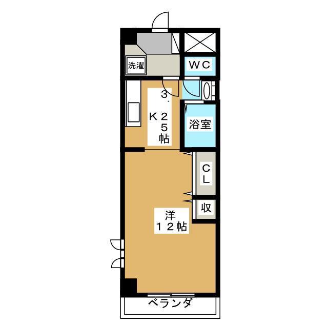 セントラル参番館(ワンルーム/3階)の間取り写真