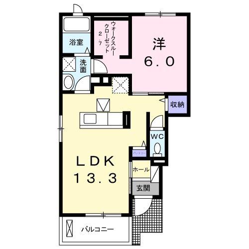 カーサ ビアンカ(1LDK/1階)の間取り写真