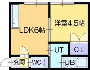 ルミエール文京台(1LDK/1階)の間取り写真